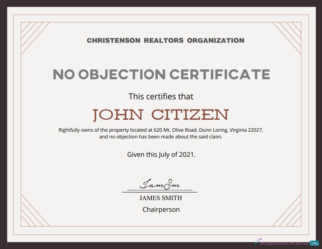 Download USA No Objection cert Photoshop template
